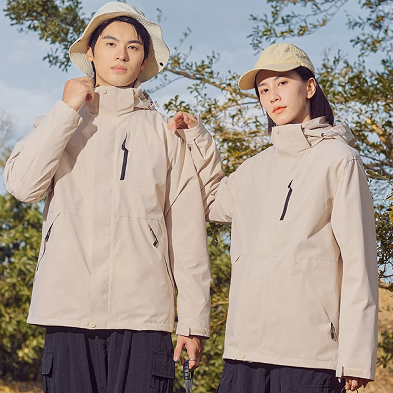 Уличная одежда для зарядки, мужская и женская утолщенный съемный костюм из двух предметов на флисовой подкладке, альпинистский костюм «Три в одном», осенне-зимнее пальто