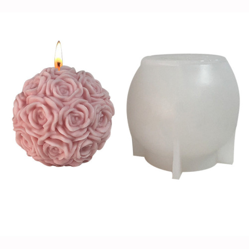 INS cross-border large Valentine's Day rose ball gift diy aromatherapy candle cake baking silicone mold