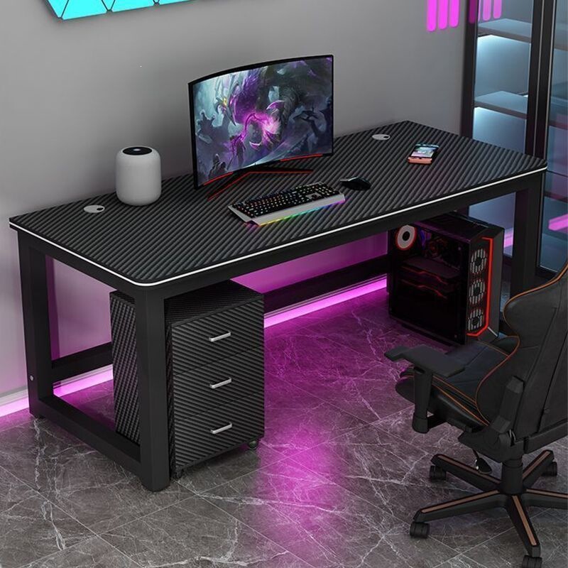 Computer desk, desktop, bedroom, home, reading, gaming table, simple style, suitable for rental apartments, carbon fiber pattern, double gaming desk