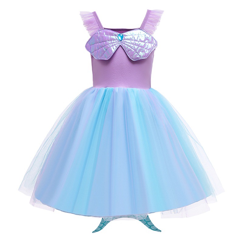 El Comercio exterior niños sirena costura pettiskirt verano niña sirena princesa malla falda bebé súper vestido de hadas
