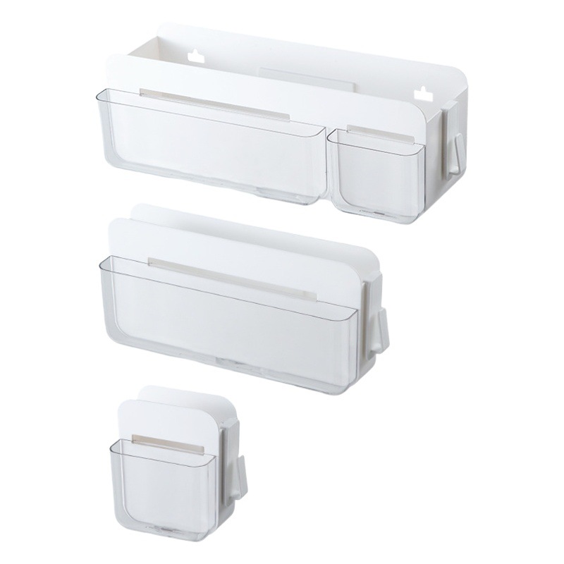 Caja de almacenamiento en la pared del estante sin perforación, estante de almacenamiento superior del estudiante, soporte de teléfono móvil junto a la cama, caja de control remoto doméstico