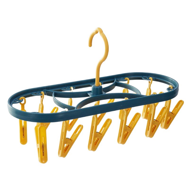 Hogar 12-clip multifuncional percha de ropa calcetines colgando percha de ropa a prueba de viento percha de plástico percha de ropa para niños