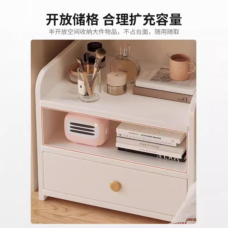 Mesa de cabezal de cama pequeña y simple, gabinete de almacenamiento de la cama del dormitorio doméstico moderno, estante de almacenamiento de alquiler creativo