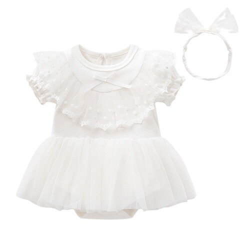 Baby girl summer new dress for girls, baby onesie with diaper cover, princess dress for 1-year-old babies, baby chiffon dress