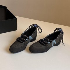 羊皮版~爆款百搭圆头芭蕾舞鞋女秋冬新款绑带休闲真皮玛丽珍单鞋