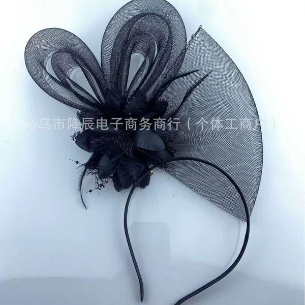 European and American Amazon Bridal Headwear Feather Flower Accessories Prom Festival Annual Party Cocktail Party Mesh Hair Accessories Hair Clips