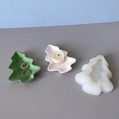 圣诞树小碟子硅胶模具石膏水泥模具圣诞系列圣诞树模具