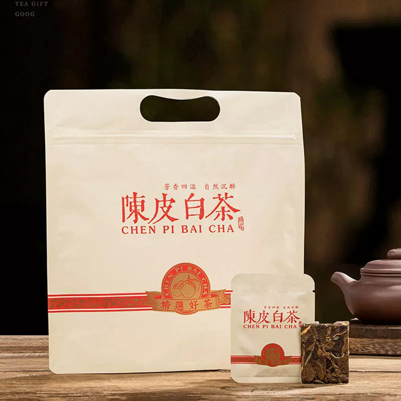 福鼎陈皮白茶老白茶独立小方片高山寿眉贡眉紧压茶叶袋装茶叶批发