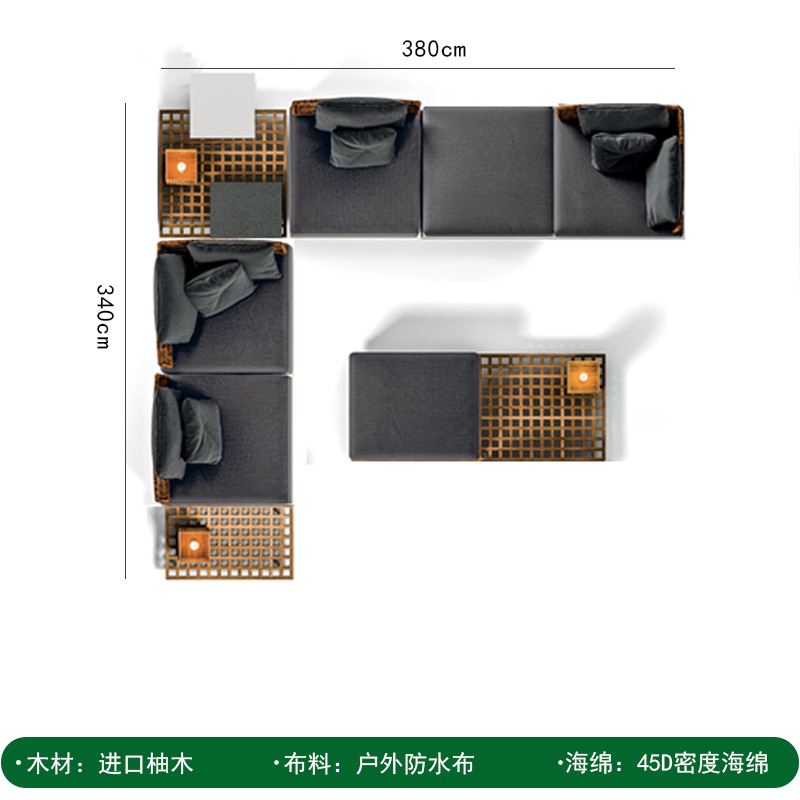 Combinación de sofá al aire libre Villa patio jardín ocio Silla de ratán diseñador modelo habitación al aire libre balcón muebles de ratán