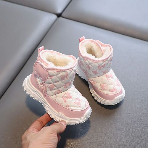 Autumn and Winter Snow Boots for Baby Boys, Fleece-Lined Cotton Shoes for Kids, Toddler First-Walker Shoes, Soft-Soled Baby Shoes for Girls, 3-Year-Olds, Winter 2