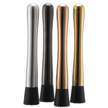 玫瑰金不锈钢捣冰棒 枪黑调酒柠檬调酒棒碎冰锤 鸡尾酒压碎棍棒