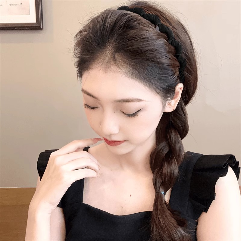 Bandas de cabello onduladas para mujeres con dientes de doble propósito bandas de cabello de cabeza de cabeza de alto cráneo para lavado de cara tarjeta de cabello especial para el cabello fruncado y acabado de cabello