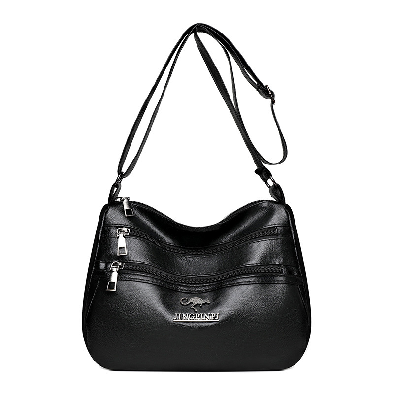 Korkealaatuinen, monikerroksinen naisten pehmeästä nahasta valmistettu laukku vuodelta 2024, jossa on suuri kapasiteetti ja hyvälaatuinen yksiolkainen diagonaalinen ristikkäislaukku._voghion.com