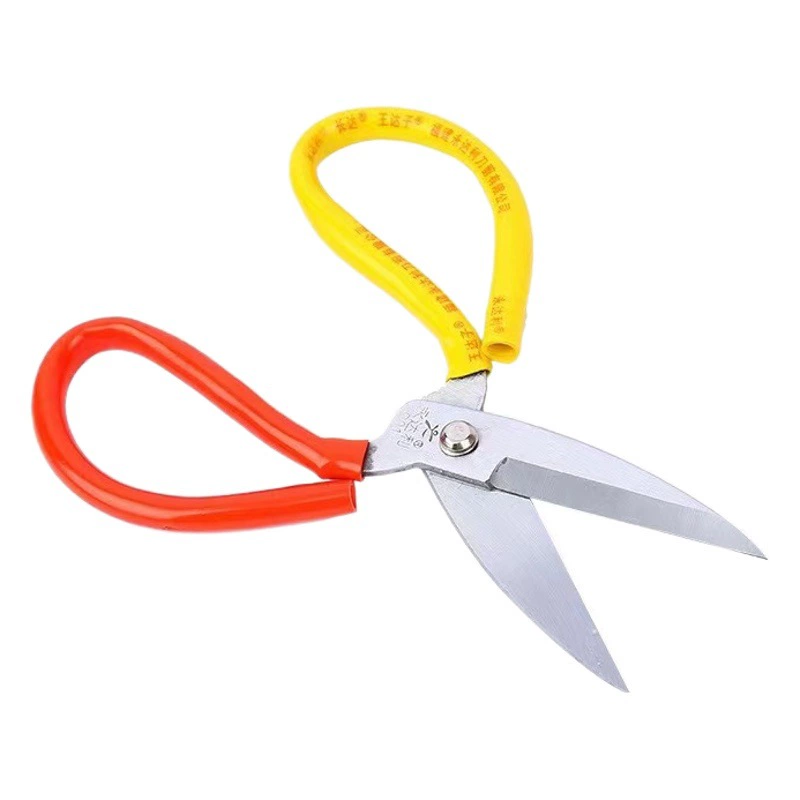 [Поставка производителя] Ножницы из нержавеющей стали Ножницы с большой головкой № 1 Бытовая кухня Красная и желтая ручка Ножницы с большой головкой из марганцевой стали