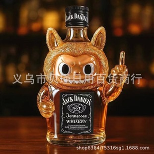 2025 Cross-Border Popular Rebellious Labubu Whiskey Bottle Labubu Whiskey Bottle