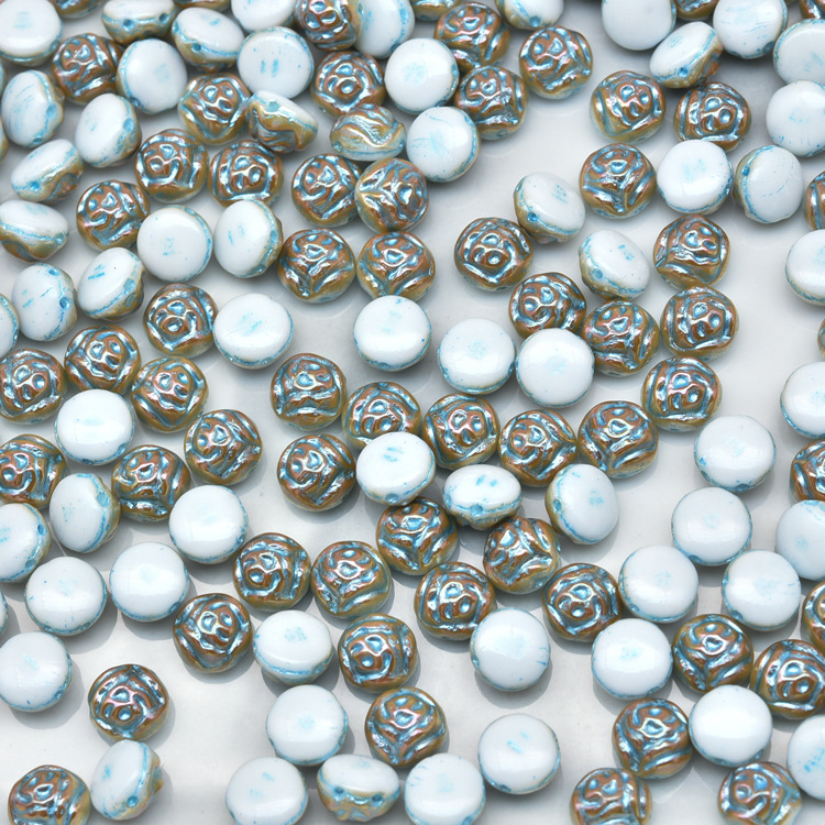 Nuevo checa perlas de vidrio preciosa Bossa Rosa 29 colores 8mm,12mm perlas sueltas 100g paquete