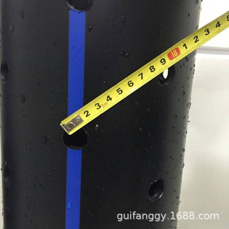 贵阳厂家打孔HDPE实壁管黑色PE透水管过滤管打孔dn160渗水管