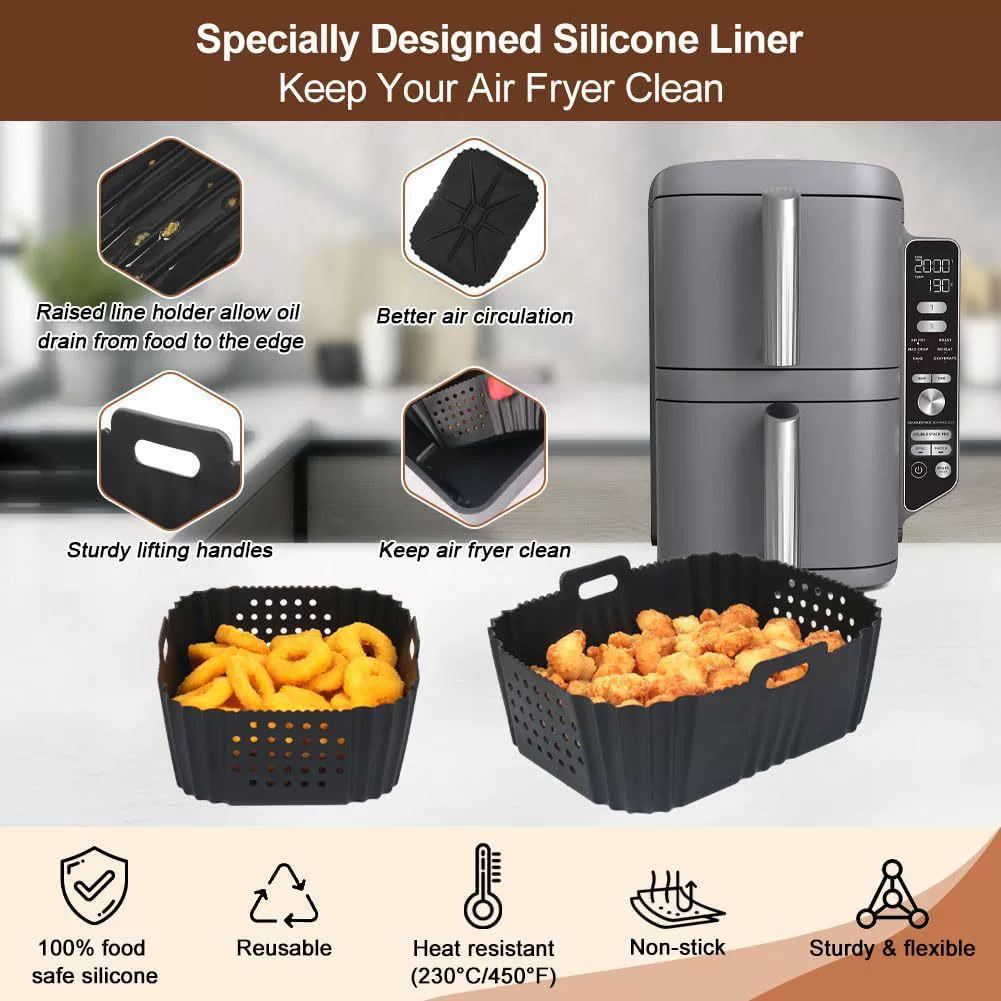 BYKITCHEN Air Fried Silicon Silicon Platform is suitable for NINJA SL401 double -layer air fryer