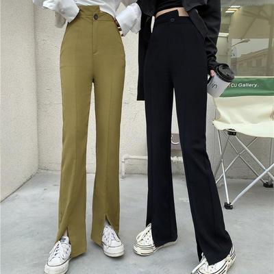 Amazon Before the split ends Micro Speaker Suit pants 2022 Spring and summer new pattern Paige Versatile Self cultivation Show thin Drape