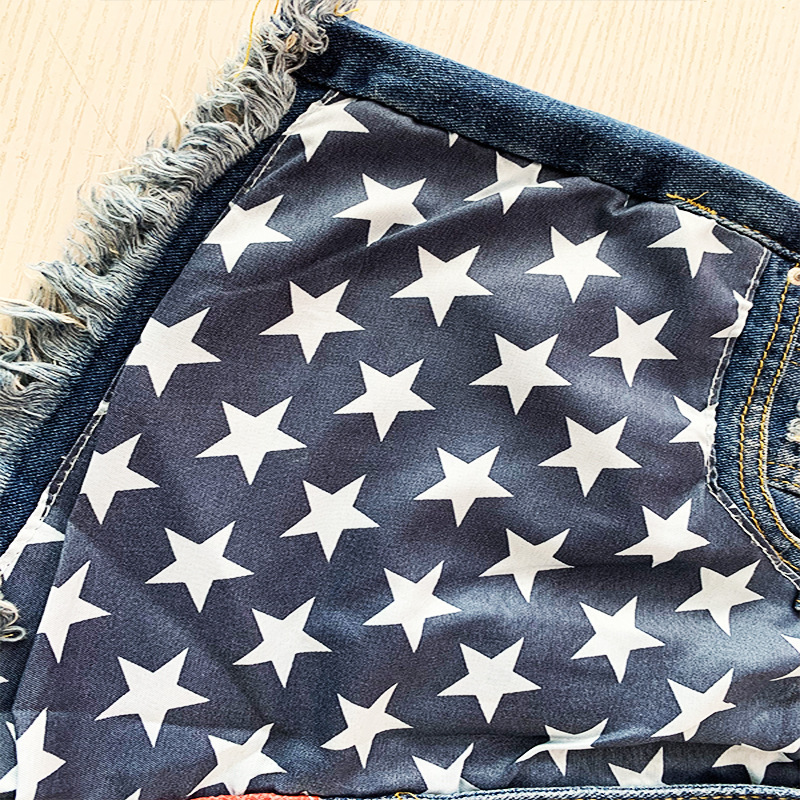 Shorts Vaqueros de Mujer con Estampado de Estrellas, Estilo Europeo y Americano, Plataforma Independiente de Amazon, Venta Transfronteriza