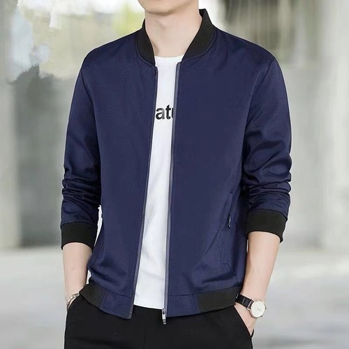 Spring and Autumn Year Korean Version Jacket Men's Outerwear Baseball Collar Trendy Niche Simple Versatile Comfortable Breathable