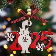 2025圣诞装饰品挂件的有趣装饰品木质可爱独特节日聚会饰品客厅