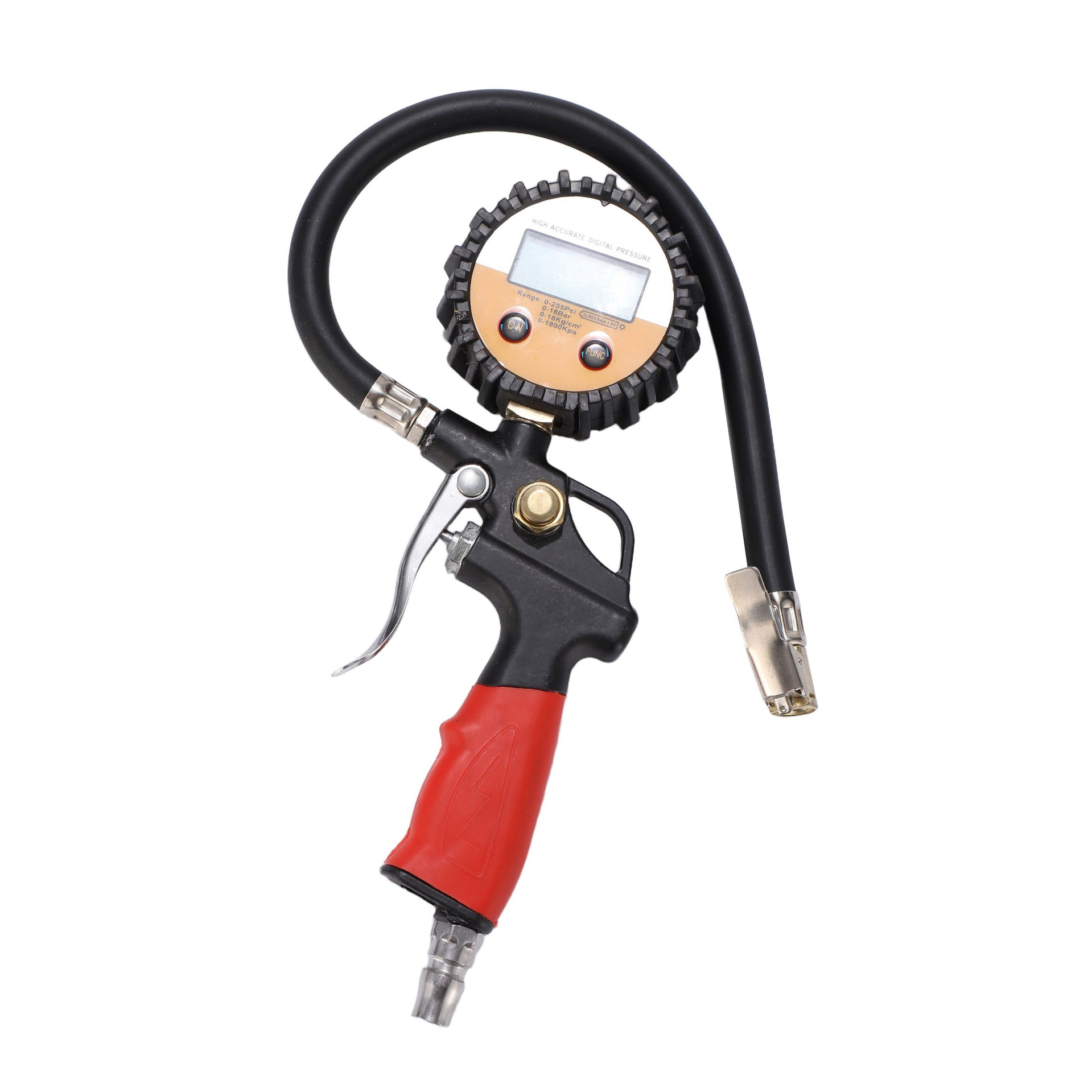 Industrial-grade red and black handle oil-immersed tire pressure gun, multi-specification tire pressure monitor, air pump gun, inflator nozzle wholesale