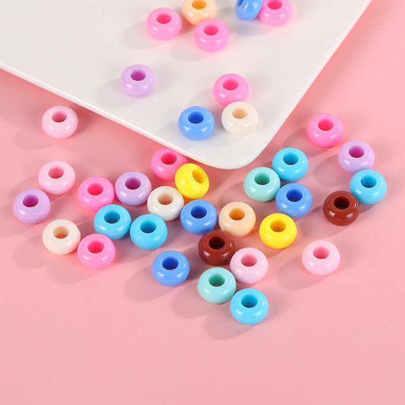 Aperture 6mm plastic resin color solid color round beads wholesale mobile phone case bracelet DIY handmade material color beads