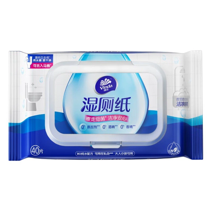 Vida Влажная туалетная бумага 40 штук VW3410 Толстая крышка с накачкой чистой воды салфетки для чистки геморроя