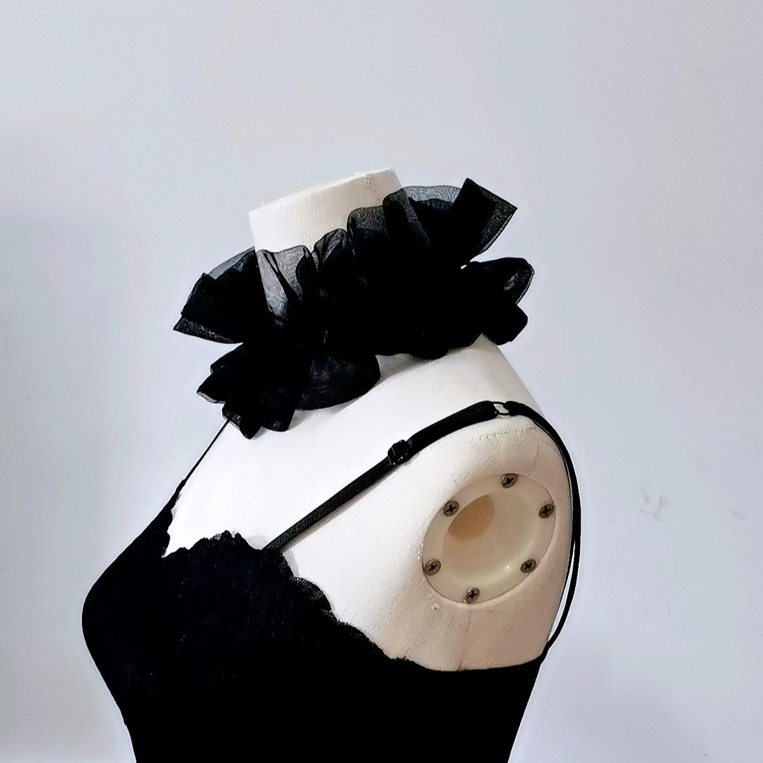 Palacio fotografía escenario foto retro collar falso accesorios decorativos organza malla mujer rafia solapa