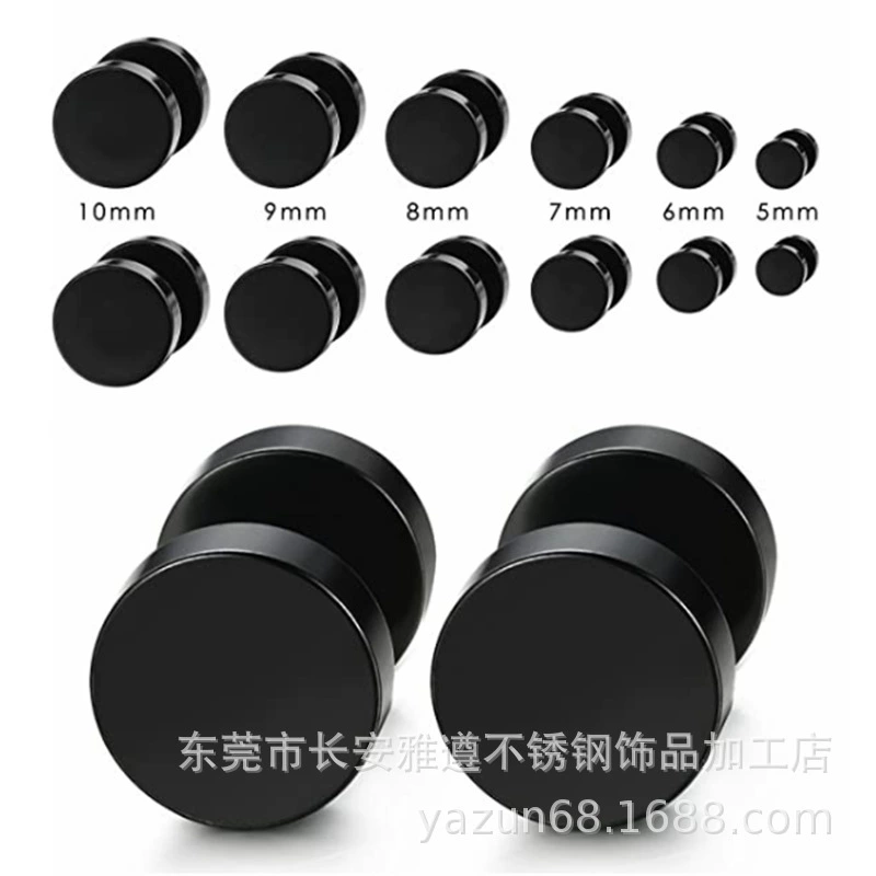Модные черные гантели из нержавеющей стали, сережки для мужчин и женщин, прямые продажи с завода, корейский стиль, панк-стиль
