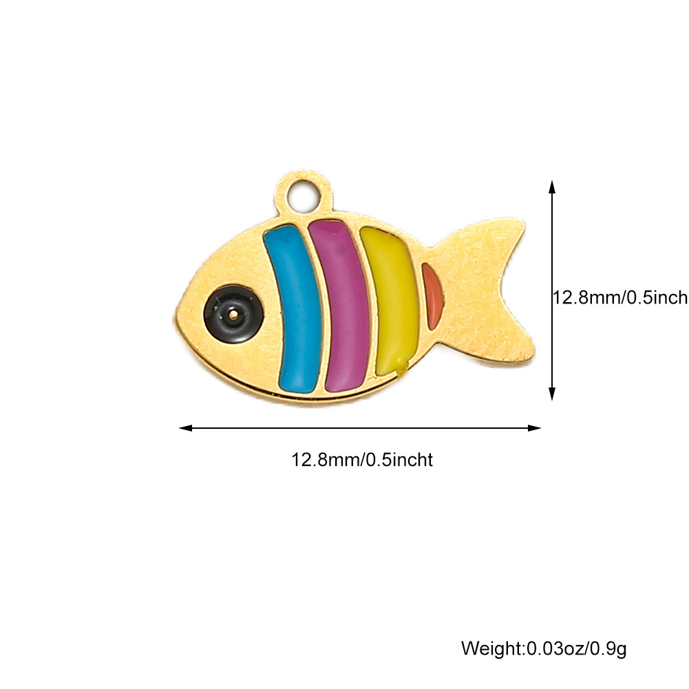 1g Weight Pendant Jewelry Making Type DIY Jewelry Accessories Classification 1 Piece Quantity 304 Stainless Steel Material Starfish, Hippocampus, Fish Pattern All Seasons Season Enamel Design Cute, Marine Style Style 1 Piece 304 Stainless Steel Starfish Hippocampus Fish Pendant DIY Jewelry Accessories 2