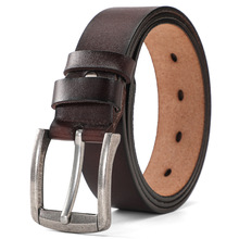 新款男士仿古真牛皮针扣皮带外贸跨境时尚休闲裤腰带厂家直供现货