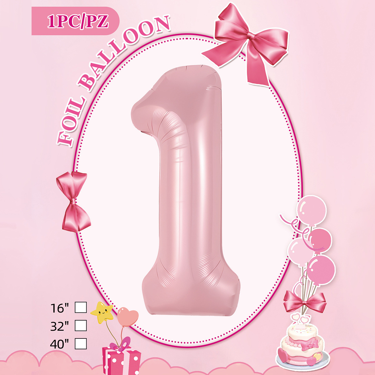 Embalaje de tarjeta de papel independiente digital de cumpleaños impreso en blanco de 32 pulgadas, decoración de fiesta de la versión estadounidense, película de aluminio, decoración de globos de papel de aluminio