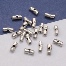 S925纯银小花长管圆管中孔配件 复古做旧DIY手工串珠材料饰品批发