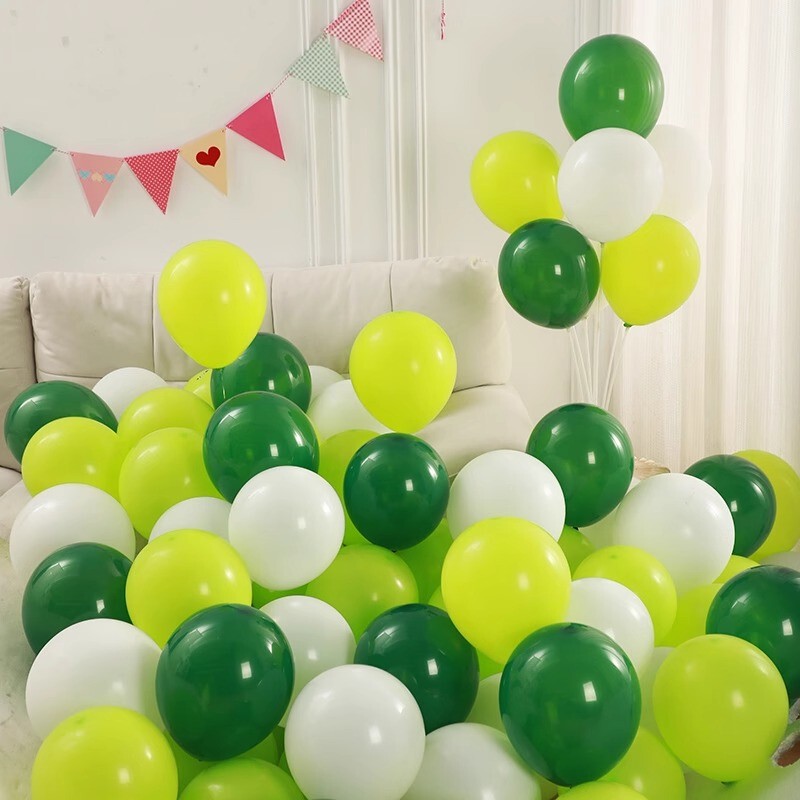 Green Forest Graduation Balloons for Children, Thickened, Non-Toxic, Vintage Forest Style, Outdoor Spring Outing Party Decoration Scene Setup