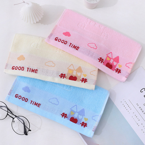 All 32 strands of pure cotton children's towel cartoon jacquard gift towel infant and toddler home face washcloth soft and absorbent