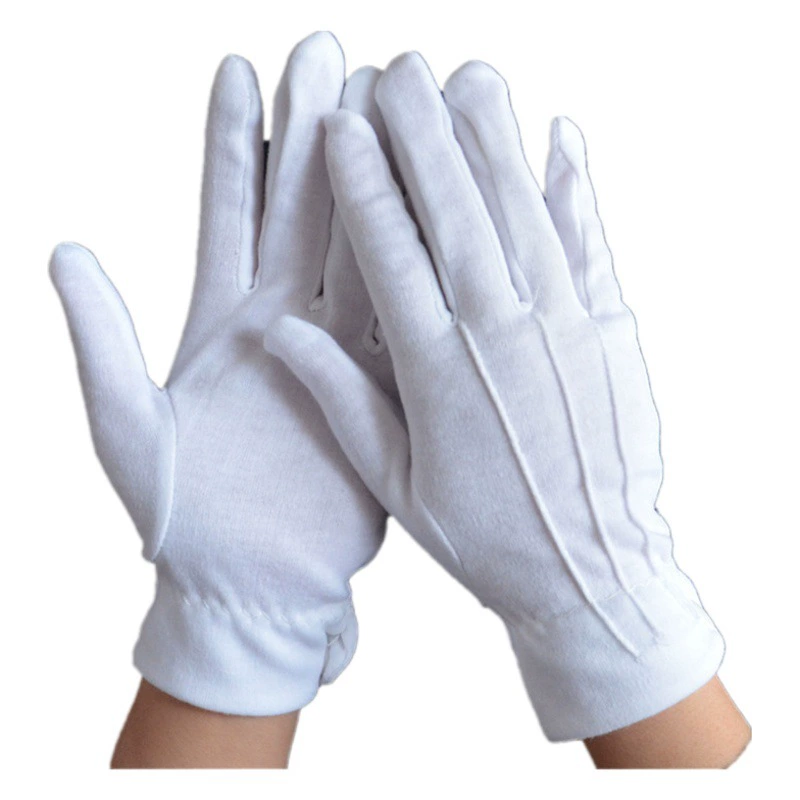 Перчатки с трехребристой пряжкой, церемониальные перчатки, трехребристые перчатки из чистого хлопка, перчатки для охранников, водителей и кондукторов.