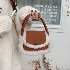Autumn/Winter Hairy Bags for Women 2023 New Trendy Fashion Korean Hand-held Small Square Bags, Versatile Ins Shoulder Crossbody Bags