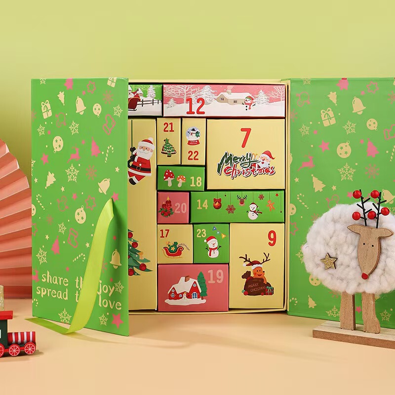 クリスマスブラインドボックス クリスマスイブギフトボックス 小さなギフト 空箱 2025年新作 カウントダウンカレンダー包装箱 ギフト用|undefined