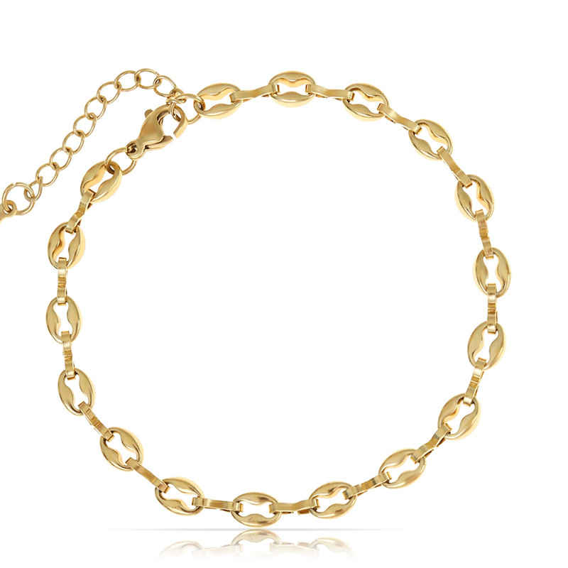 10g Weight Bracelets Classification 304 Stainless Steel Chain Material Simple Style Solid Color 304 Stainless Steel Men's Bracelets Men's Chain Bracelets