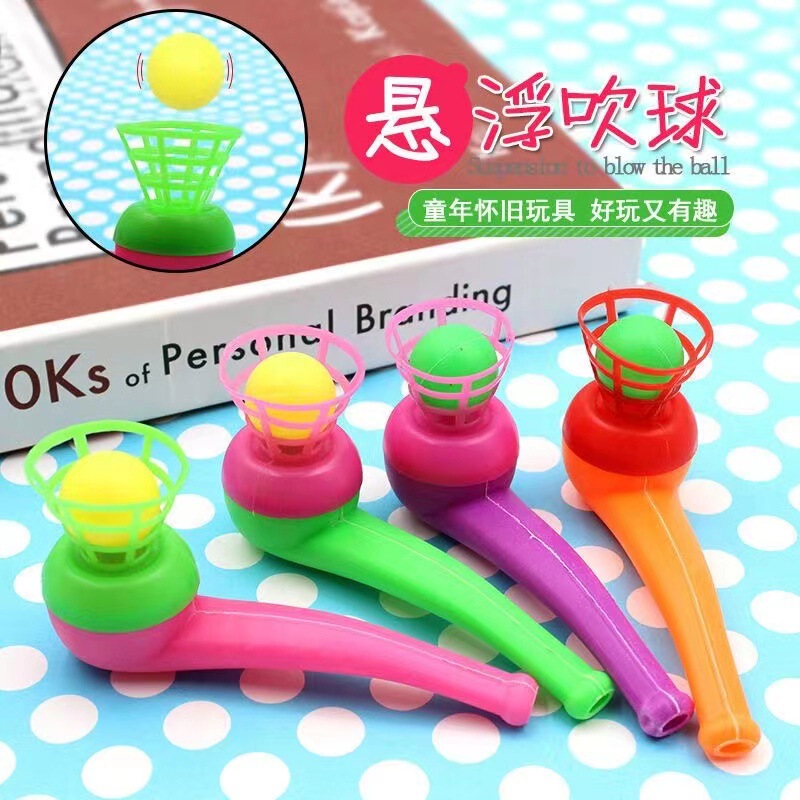 Large Suspension blowing ball magic ball 80 s classic nostalgic toy pipe blowing music plastic stall toy wholesale