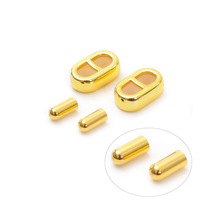 周家同款可调节8字扣可穿皮绳红绳双向调节大小镀金手链扣铜猪鼻