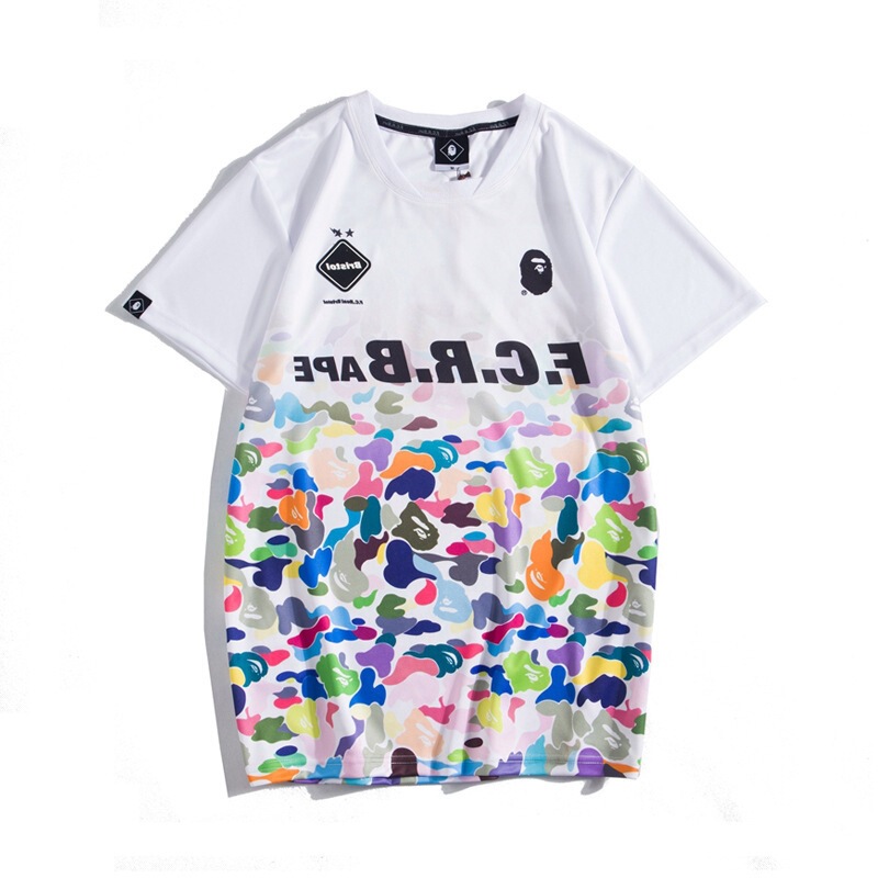 2025 Summer New Cross-Border Trendy Ins Trendy Brand Bape Casual Short-Sleeved T-Shirt Men's Fresh Green