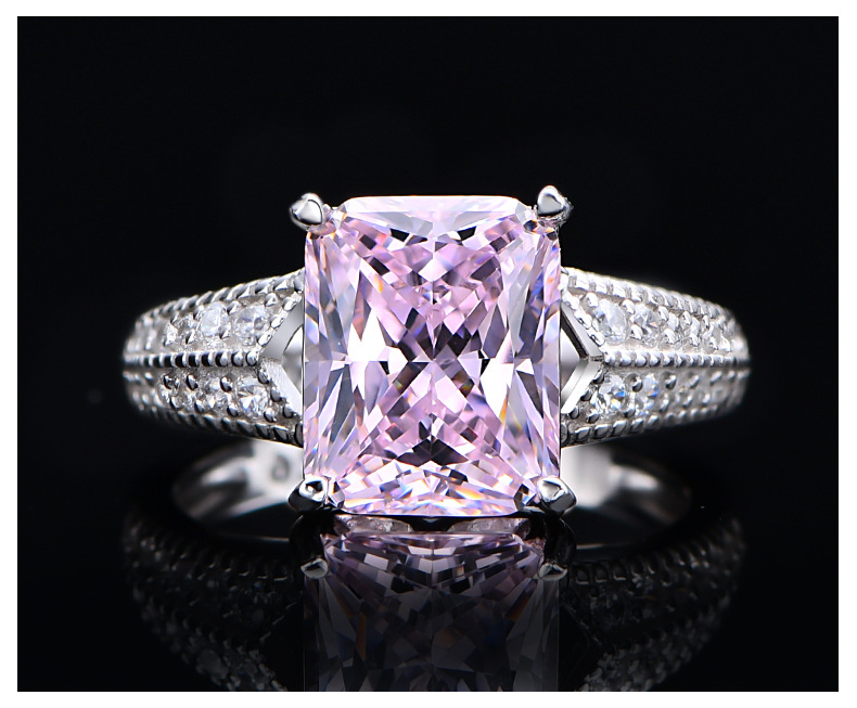 Fashion Geometric Sterling Silver Plating Zircon Rings 1 Piece