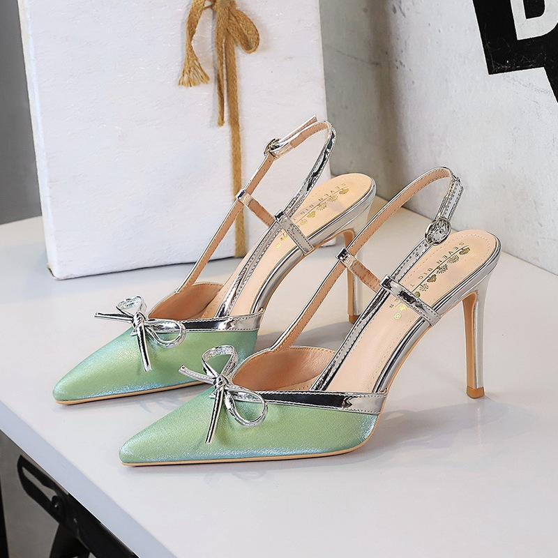 312-1 European and American Style Bow Stiletto High Heels, Feminine, High-End, Non-Tiring, Back Strap Women's Shoes 312-1 European and American Style Bow Stiletto High Heels, Feminine, High-End, Non-Tiring, Back Strap Women's Shoes