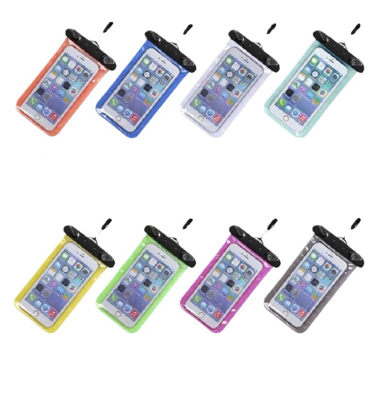 Waterproof PVC Mobile Phone Pouch, Touch-Screen Belt Bag for Swimming, 10.5×20 cm