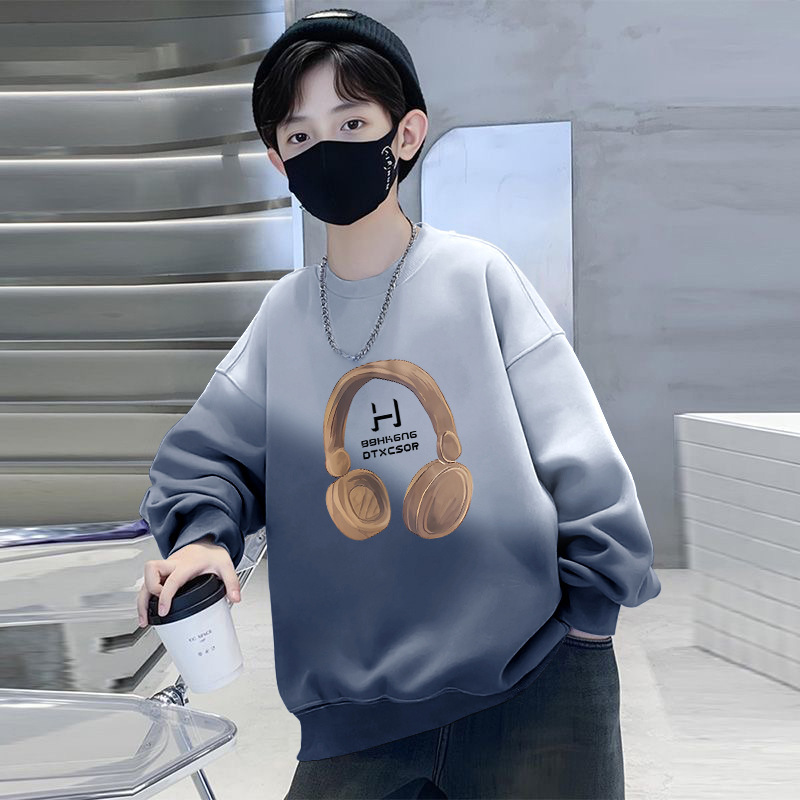 Children's Clothing 2025 New Boys' Sweatshirts Autumn Clothes for Big Boys Spring & Fall Handsome Loose Kidsren's Round Neck Tops