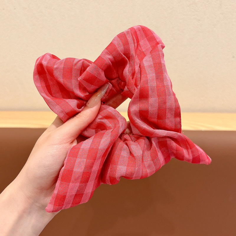 Mori dulce toallas cuadradas anillo de cabello primavera y verano arco de color cuerda de cabeza de flores trituradas mujeres 2025 nueva cuerda de cabello intestino grande