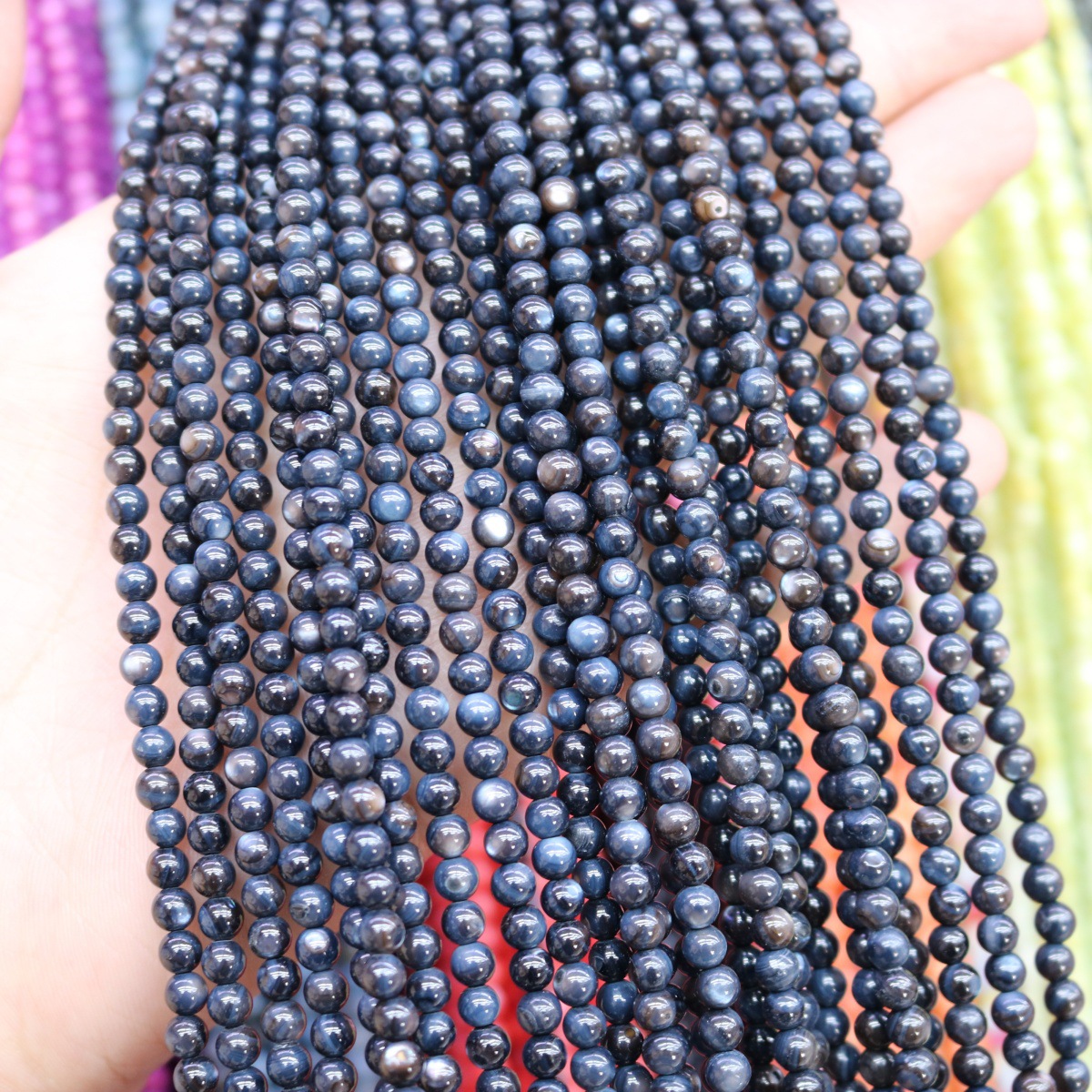 Conchas de agua dulce naturales cuentas mixtas de color 4mm color monocromático bolas perlas sueltas diy joyería accesorios joyería al por mayor image 8